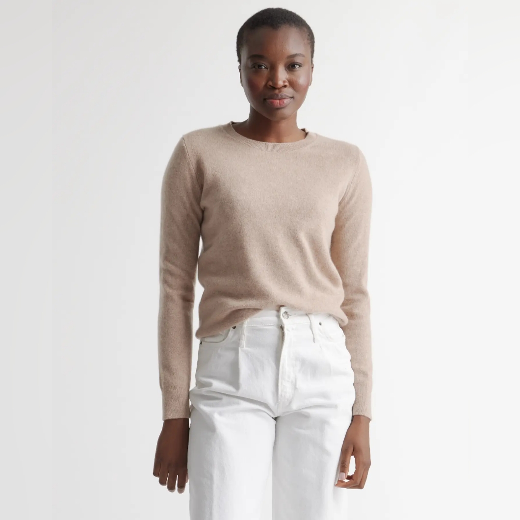 Nwot Quince Mongolian Cashmere Crewneck Sweater Oatmeal Sz S
